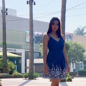 Depri cotton dress with embroidery hem